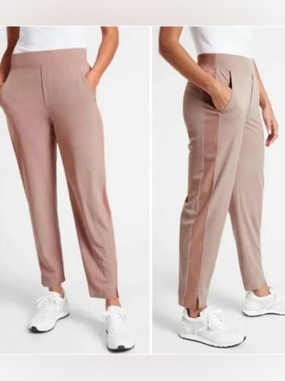 Athleta Brooklyn Textured Ankle Pants in Blush Pink size 12
